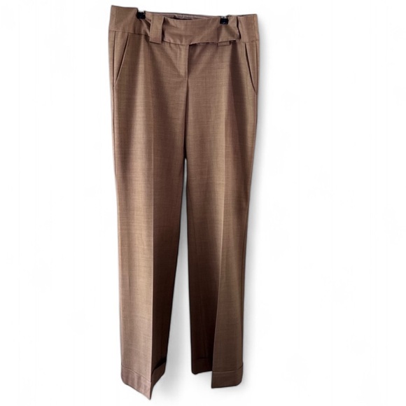 Nanette Lepore Pants Camel Tone Unlined Fine Wool Wide Leg w. Cuffs & Pockets - Picture 1 of 13